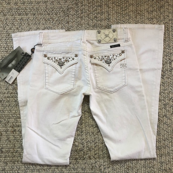 Miss Me White Stretch Bootcut Jeans - Picture 6 of 7